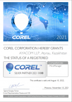 Corel Mindjet MindManager Partnership Certificate